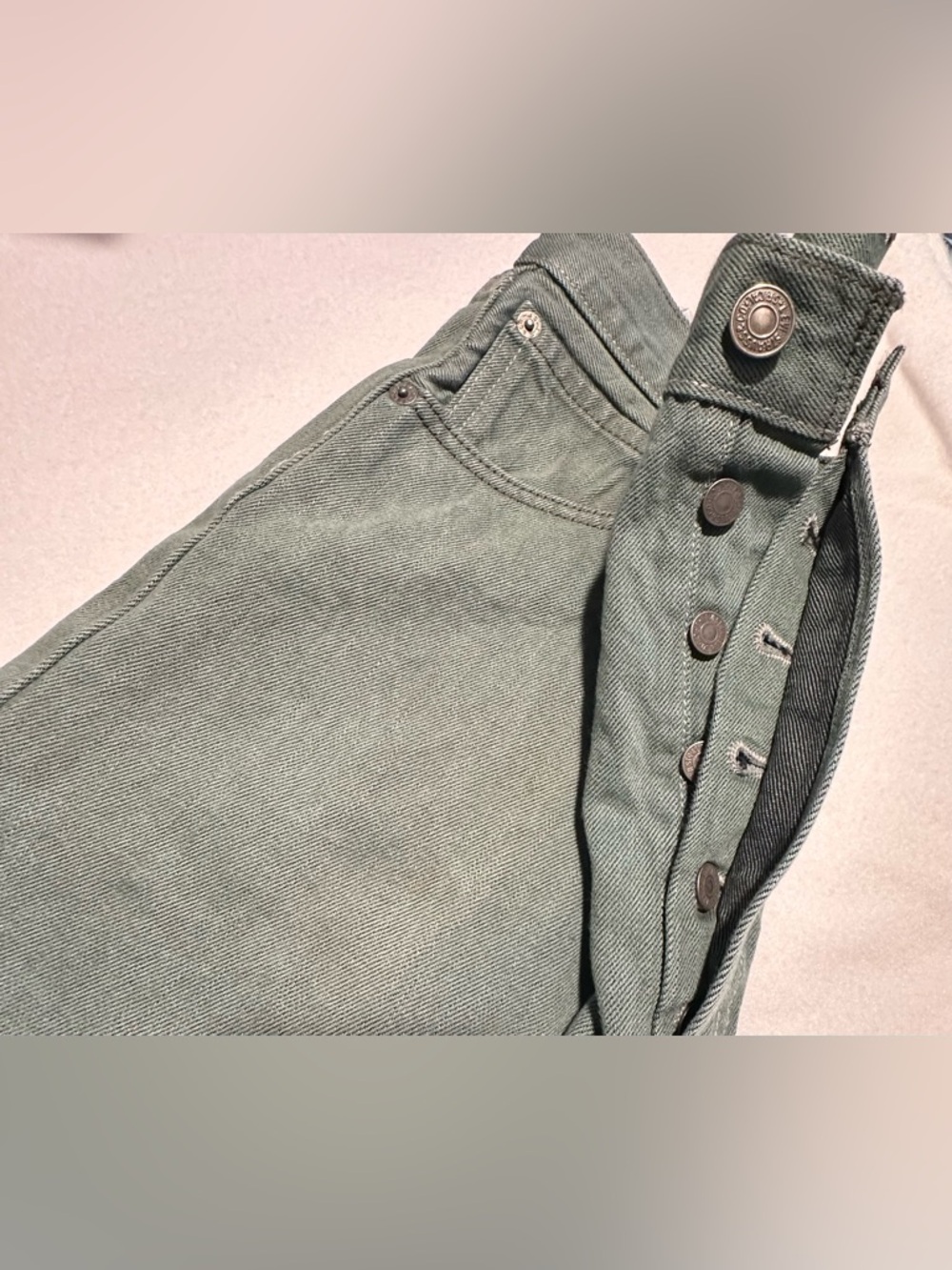 Levi's 501 Green Straight Leg Denim Jeans Black Label Red Tag Button Fly - Picture 4 of 9